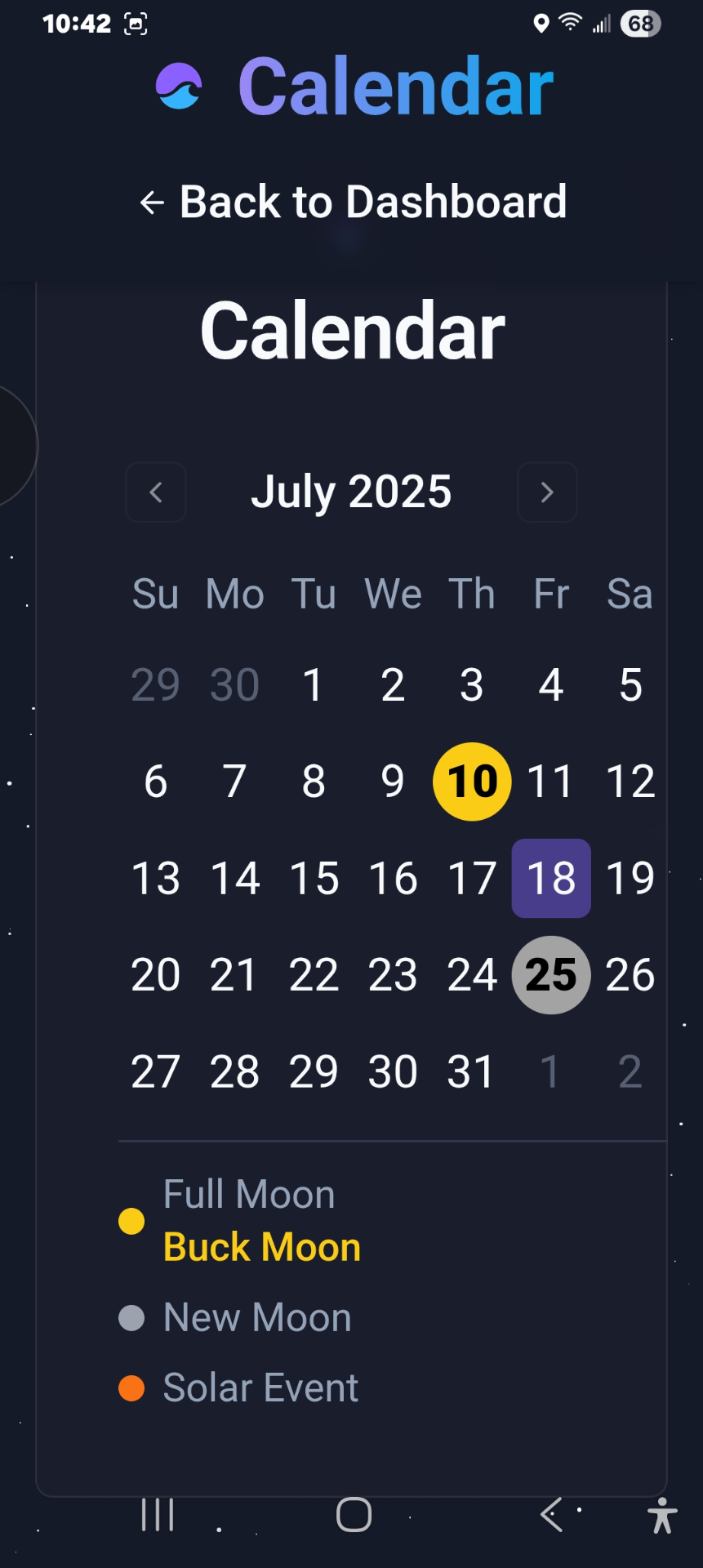 Calendar month